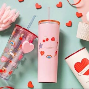 💚New💚 STARBUCKS Valentine Steel Straw Tumbler